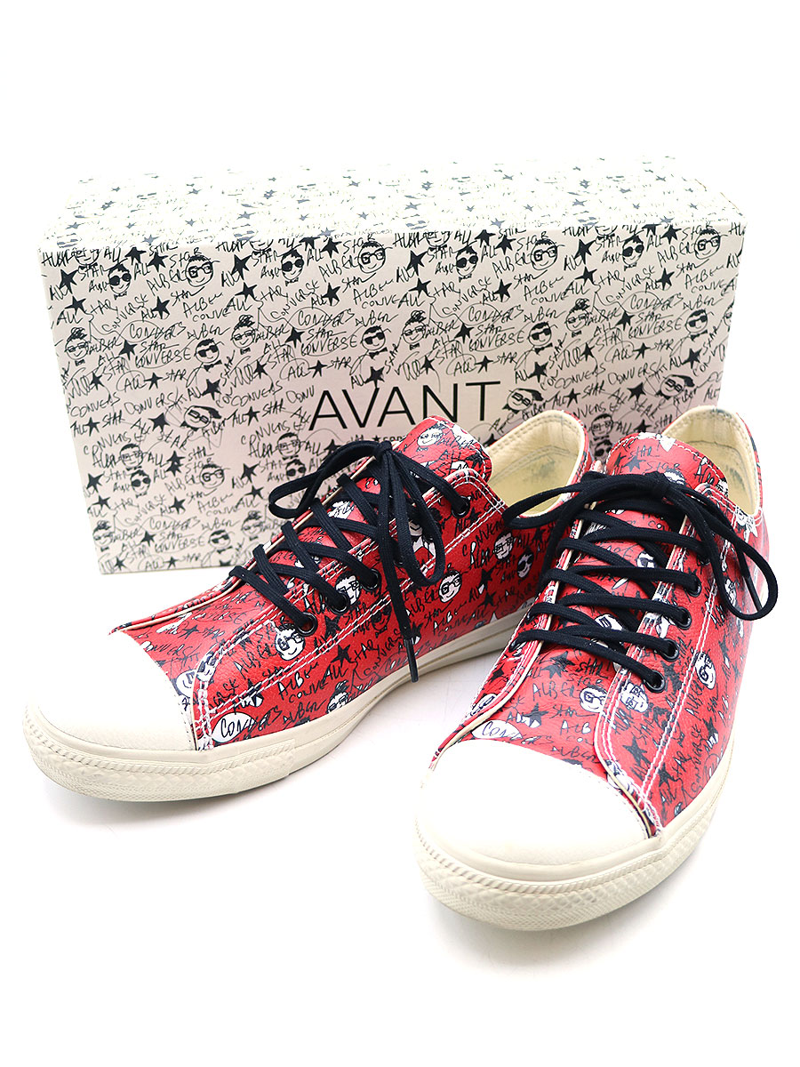 楽天市場 中古 Avant Converse アヴァン コンバース 17ss Leather All Star Ae Slip P Ox イラストプリントレザースニーカー レッド 29cm メンズ Modescape 楽天市場店