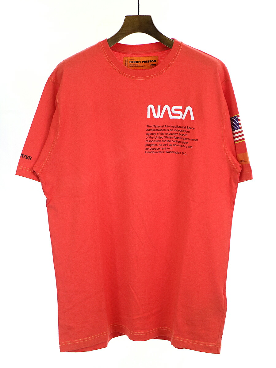 人気ブランドを 中古 Heron Preston ヘロンプレストン Nasa Tee バック テーピング Tシャツ レッド S メンズ 絶対一番安い Hillcrestcare Org