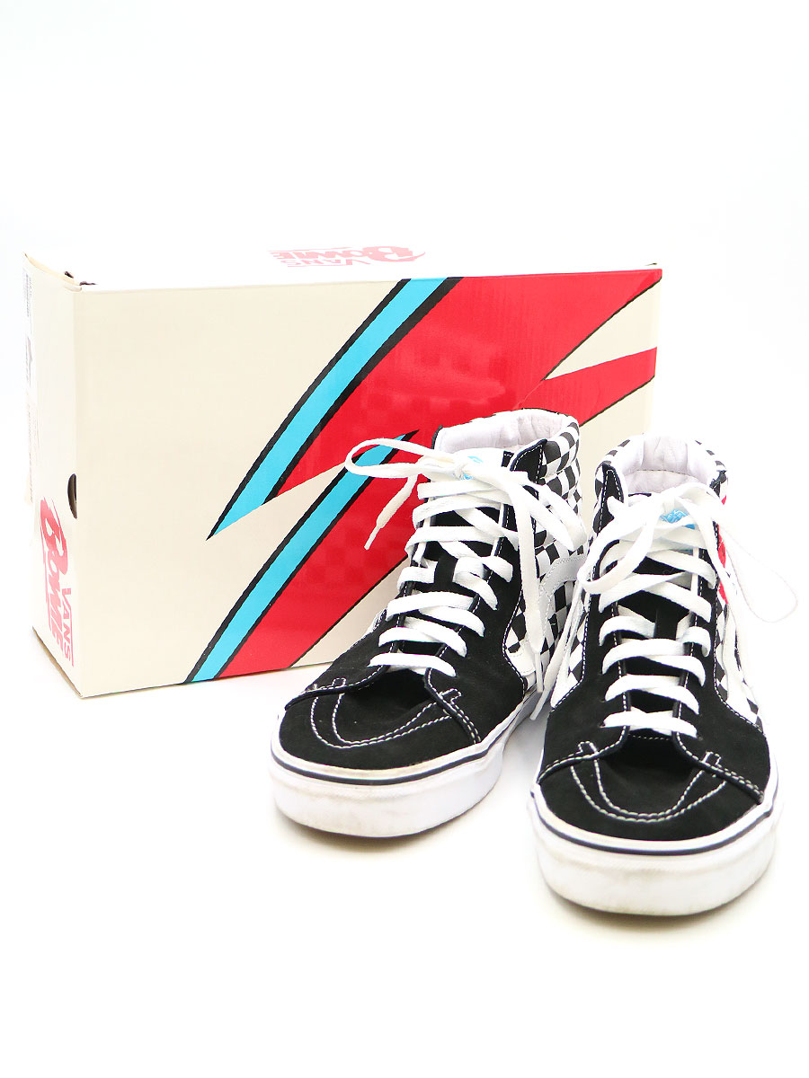 国内外の人気 スニーカー Checkerboard Sk8 Hi ボウイ ヴァンズ デヴィッド Bowie David 中古 Vans ハイカットスニーカー メンズ 29cm ブラック Eastgategroup Ge