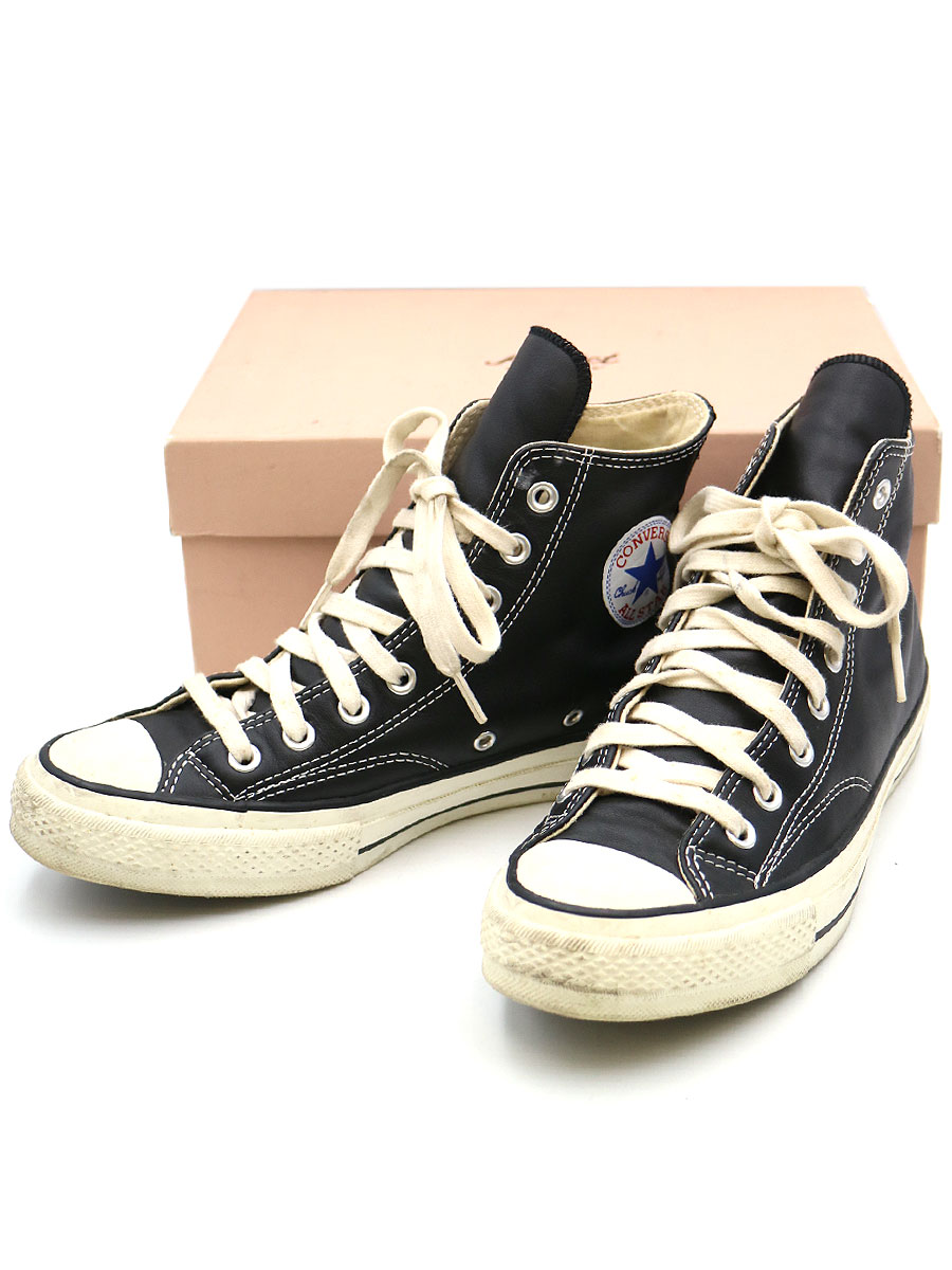 スニーカー 21年秋冬新作 中古 Converse メンズ 26 5cm ブラック ハイカットレザースニーカー Hi Leather Taylor Chuck コンバースアディクト Addict Investorindiaalliance Com