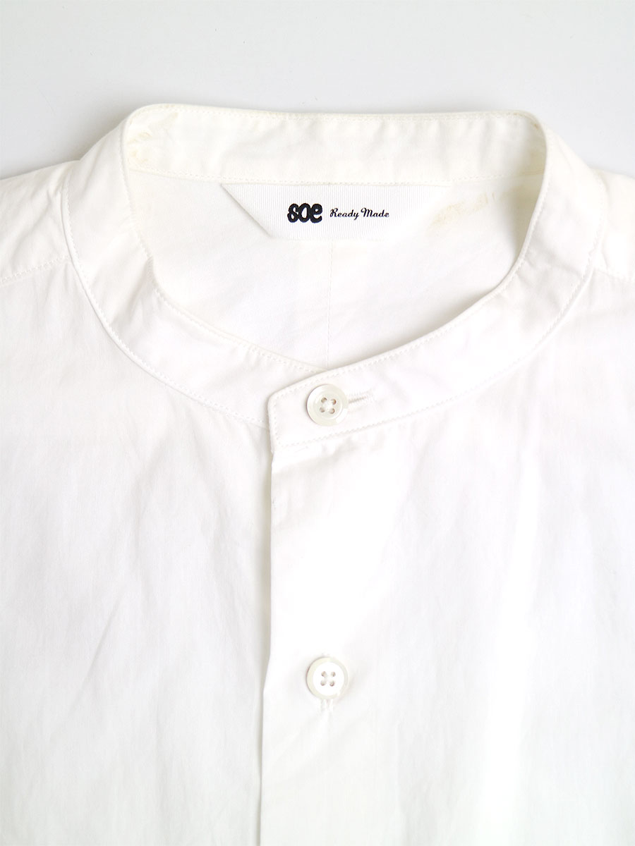 中古 Soe ソーイ 16ss Cotton Typewriter Band Collar Zip Shirt 毛色ライターコットンバンドカラージップシャツ 白いこと 0 メンズ Businessmedikal Com