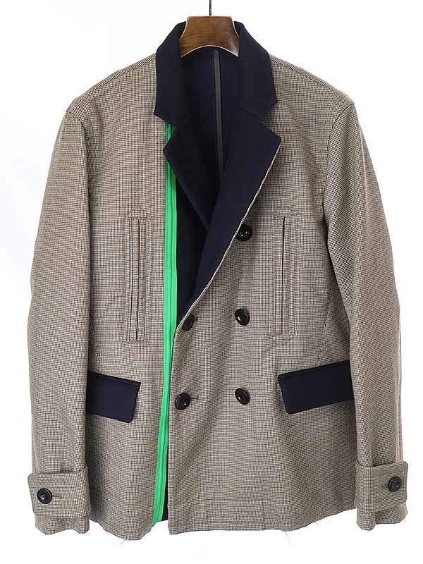 新入荷 sacai サカイ 22AW Check Bonding Jacket チェックボンディング