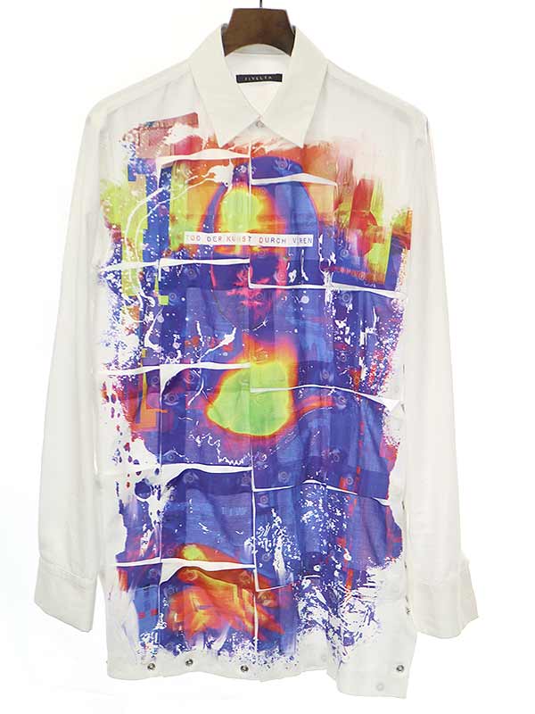 【楽天市場】JIVELTA ジベルタ PUZZLE PRINT SHIRTS パズルプリントデザインシャツ ホワイト系 サイズ:2 メンズ