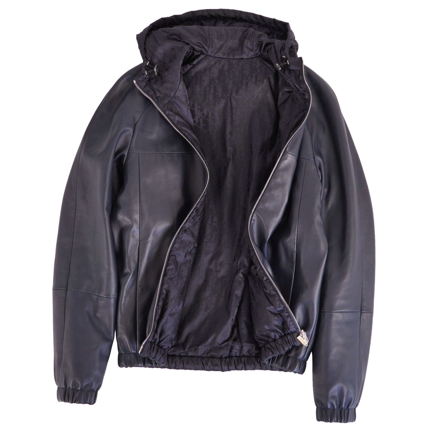 【美品】ディオールオム DIOR HOMME 20AW 上衣 パーカー リヴァーシブル フーディ オブ西洋葱 なめし革 ナイロン 中綿入り口・入口 アウター メンズ 44(XS好いかげんに) 米国海軍【中古】