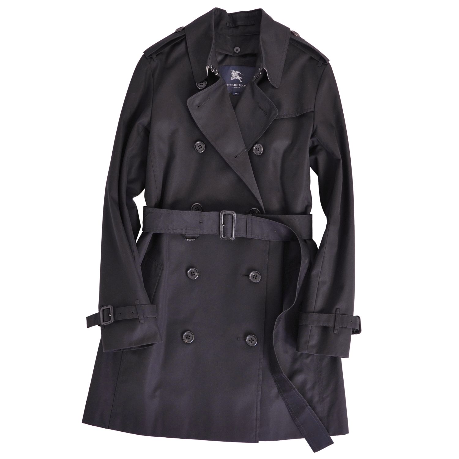 【極美品】バーバリー ロンドン BURBERRY LONDON コート トレンチコート ライナー付き 裏チェック アウター レディース 40(L相当) ブラック【中古】｜MODEST LORD 仙台 店