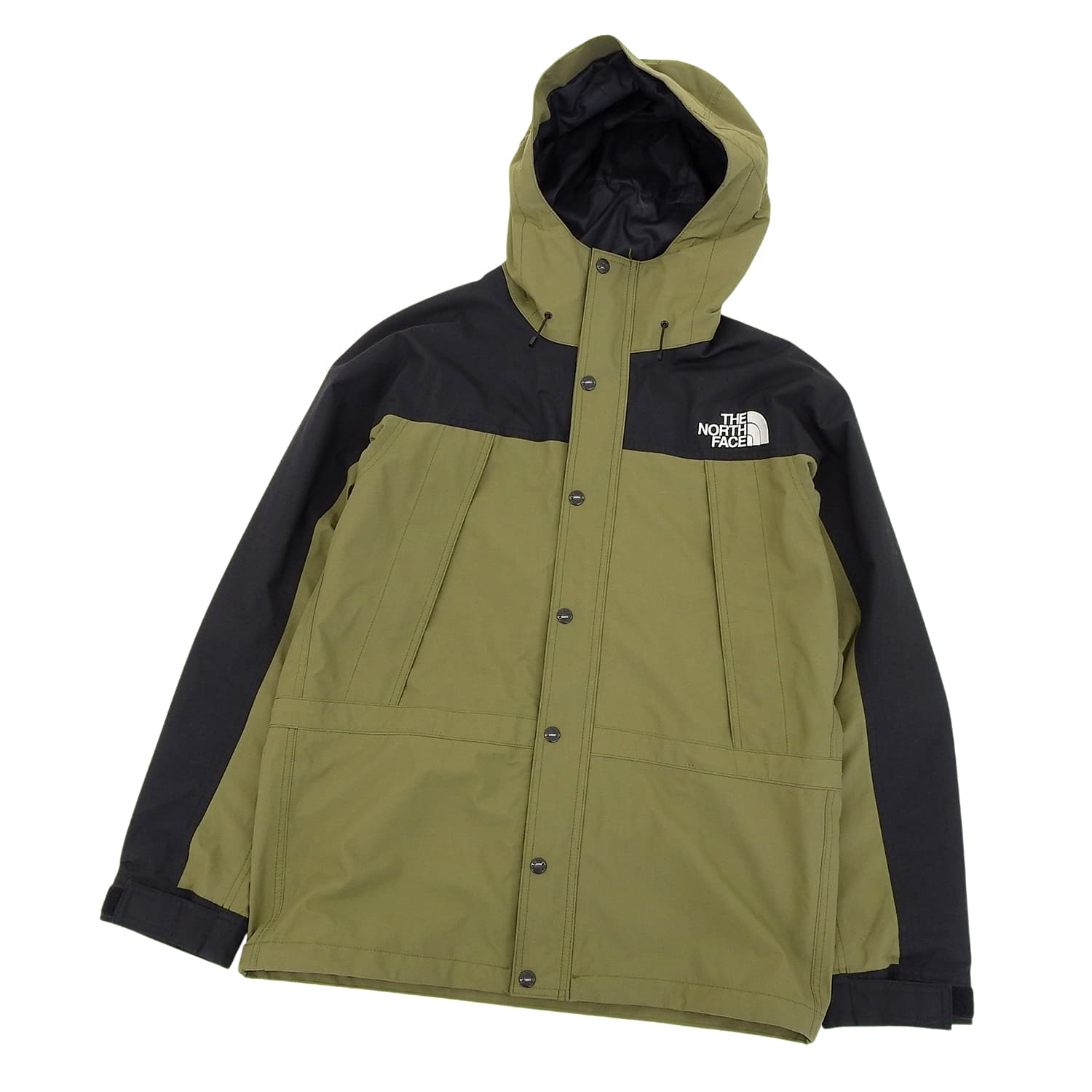 【美品】ザノースフェイス THE NORTH FACE NP11834 Mountain Light Jacket マウンテンライトジャケット GORE-TEX 上衣 お山パーカー ナイロン メンズ L カーキ/黒いこと【中古】