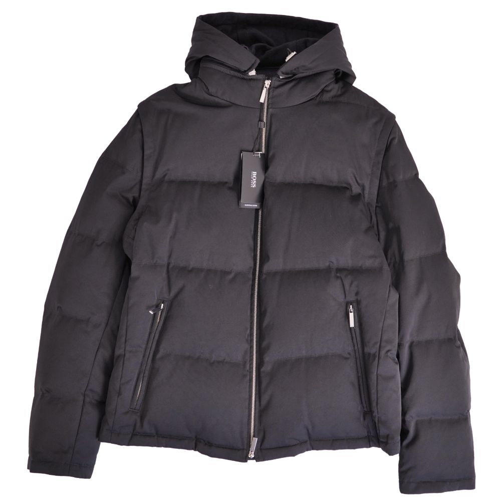 【新古品】ヒューゴボス HUGO BOSS ジャケット 2way ダウンジャケット ダウンベスト ジップアップ アウター メンズ 56(XXL相当) ブラック【中古】｜MODEST LORD 仙台 店