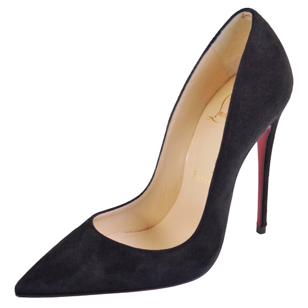 【新古品】クリスチャンルブタン Christian Louboutin パンプス スウェードレザー ヒール シューズ 靴 レディース イタリア製 35(22cm相当) ブラック【中古】