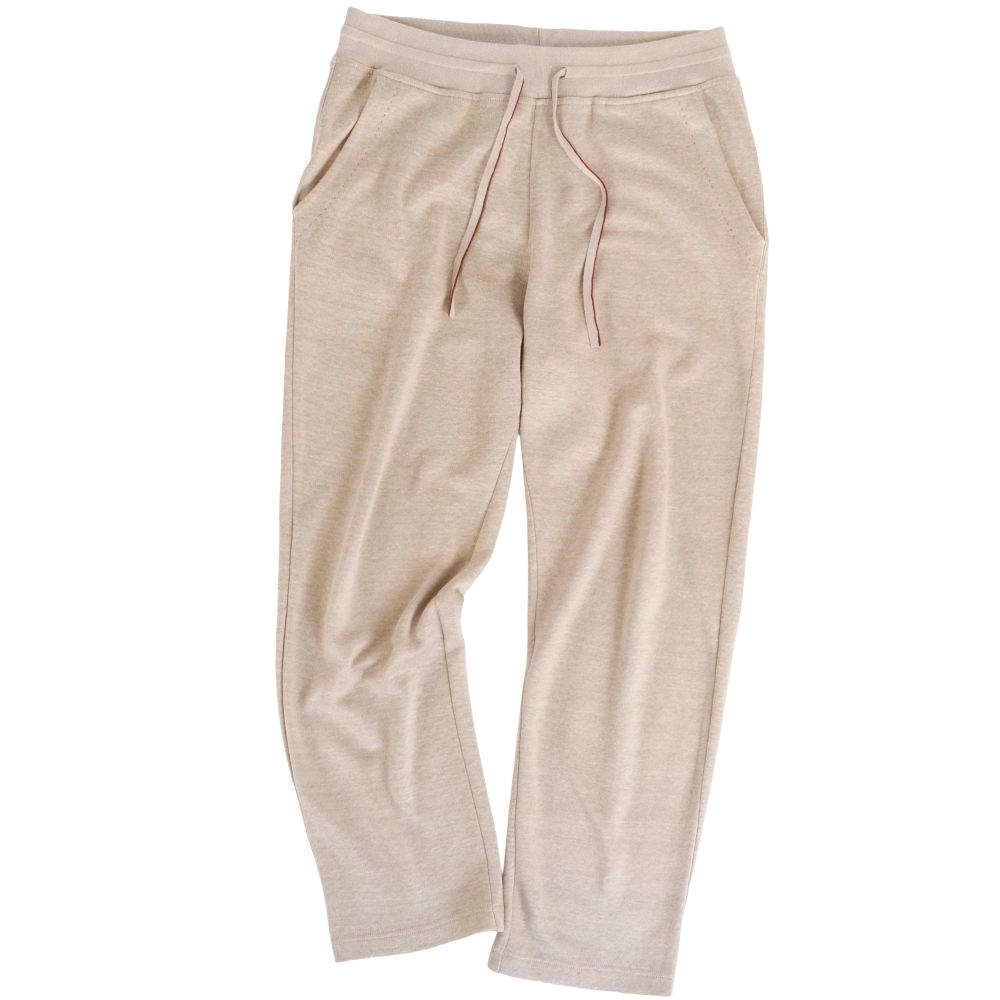 【美品】ロロピアーナ Loro Piana ズボン下 ロングズボン下 イージーパンツ 編み物 リネン ボトムス メンズ イタリア製 M ベージュ【中古】