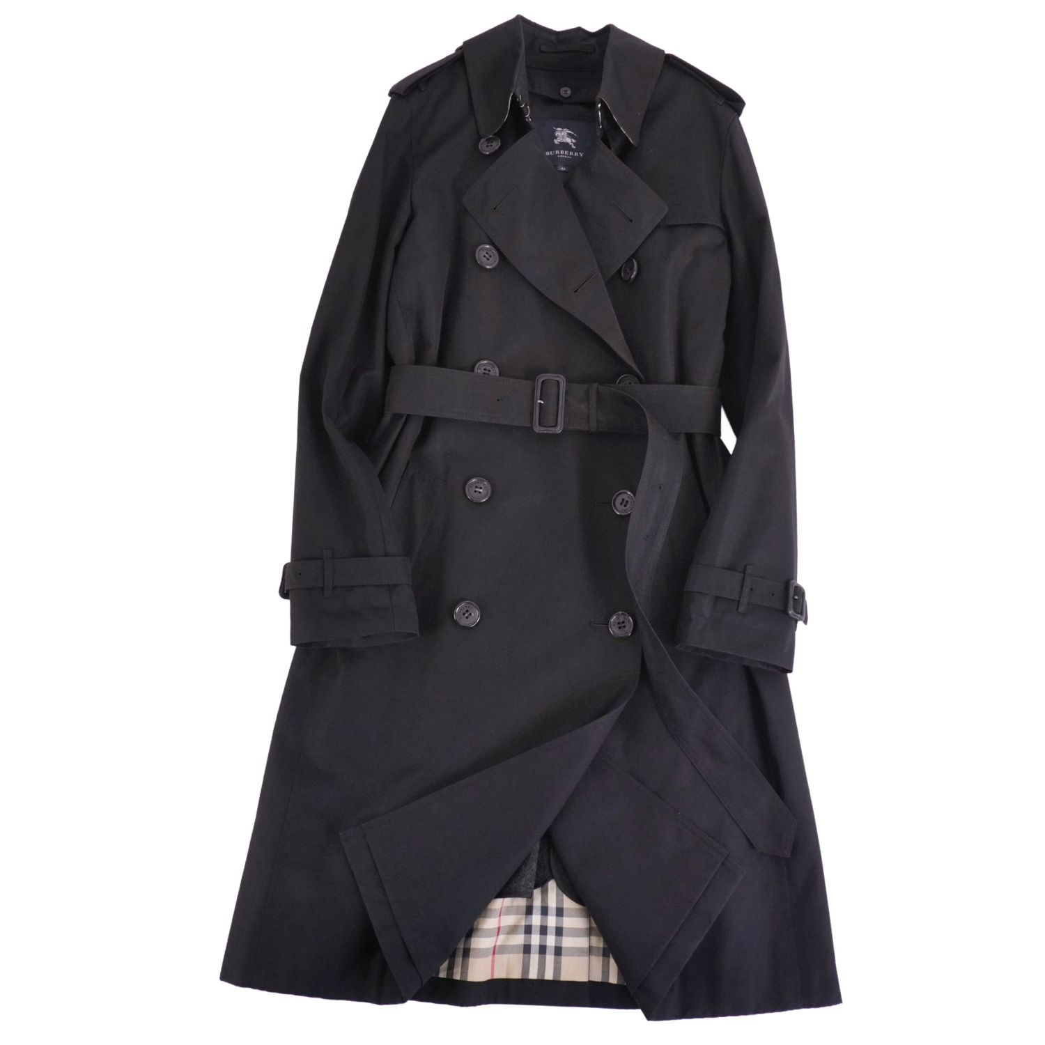 【極美品】バーバリー ロンドン BURBERRY LONDON コート トレンチコート ライナー付き 裏チェック アウター レディース 42(XL相当) ブラック【中古】|MODEST LORD 仙台 店