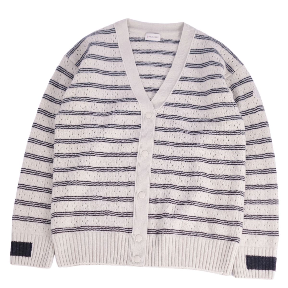 モンクレール MONCLER MONCLER GENIUS 2 1952 LUPETTO カーディガン 衣料品 トップス ウール カシミヤ レディース ベージュ系 / ホワイト系 【中古】 MONCLER - モンクレール MONCLER MONCLER GENIUS 2 1952 LUPETTO