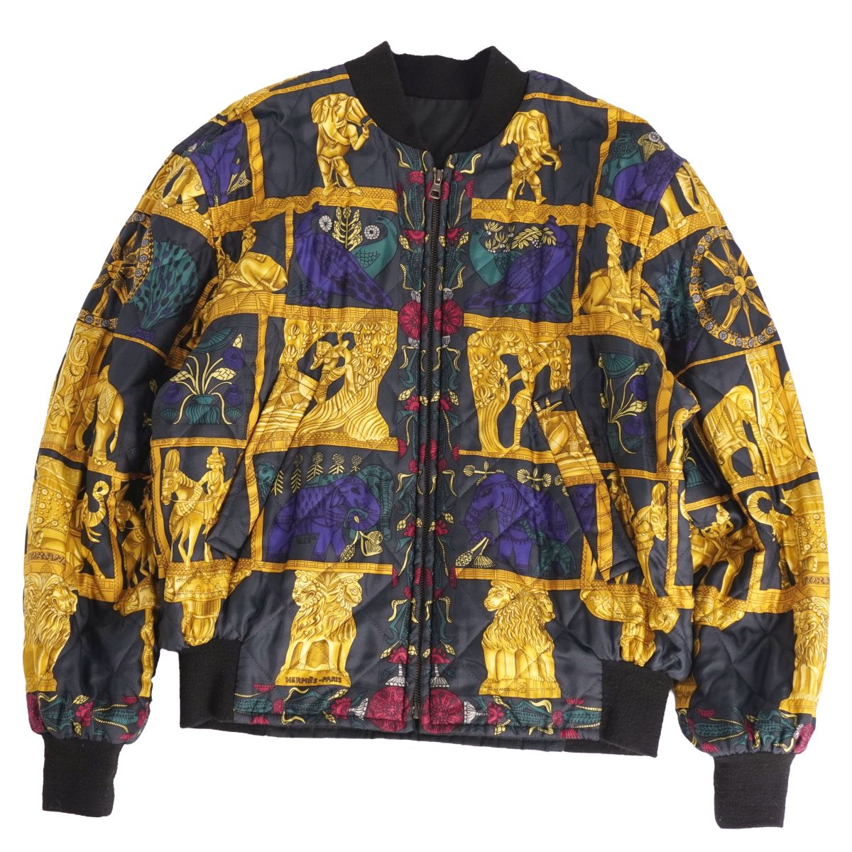 楽天市場】HERMES エルメス ジャケット 総柄 リバーシブル シルク