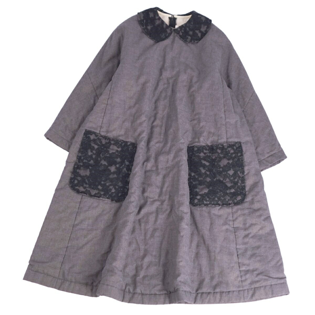 【美品】コムデ給仕 COMME des GARCONS コムコム 衣装 AD2017 スピード競技 中綿入り口・入口 アウター レディース XS 薄墨色【中古】