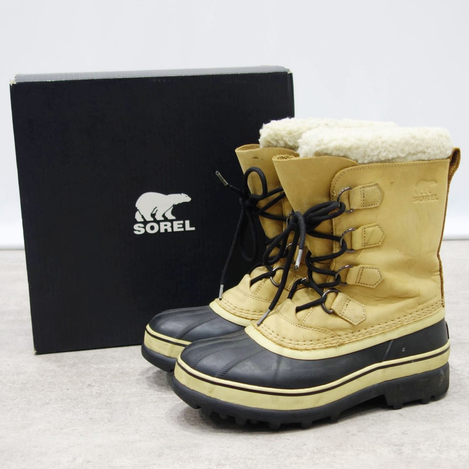 ソレル SOREL CARIBOU 苛性カリブー レディース 26糎 雨合羽 防寒 冬期 白いもの ブーツ アウトドア【中古】