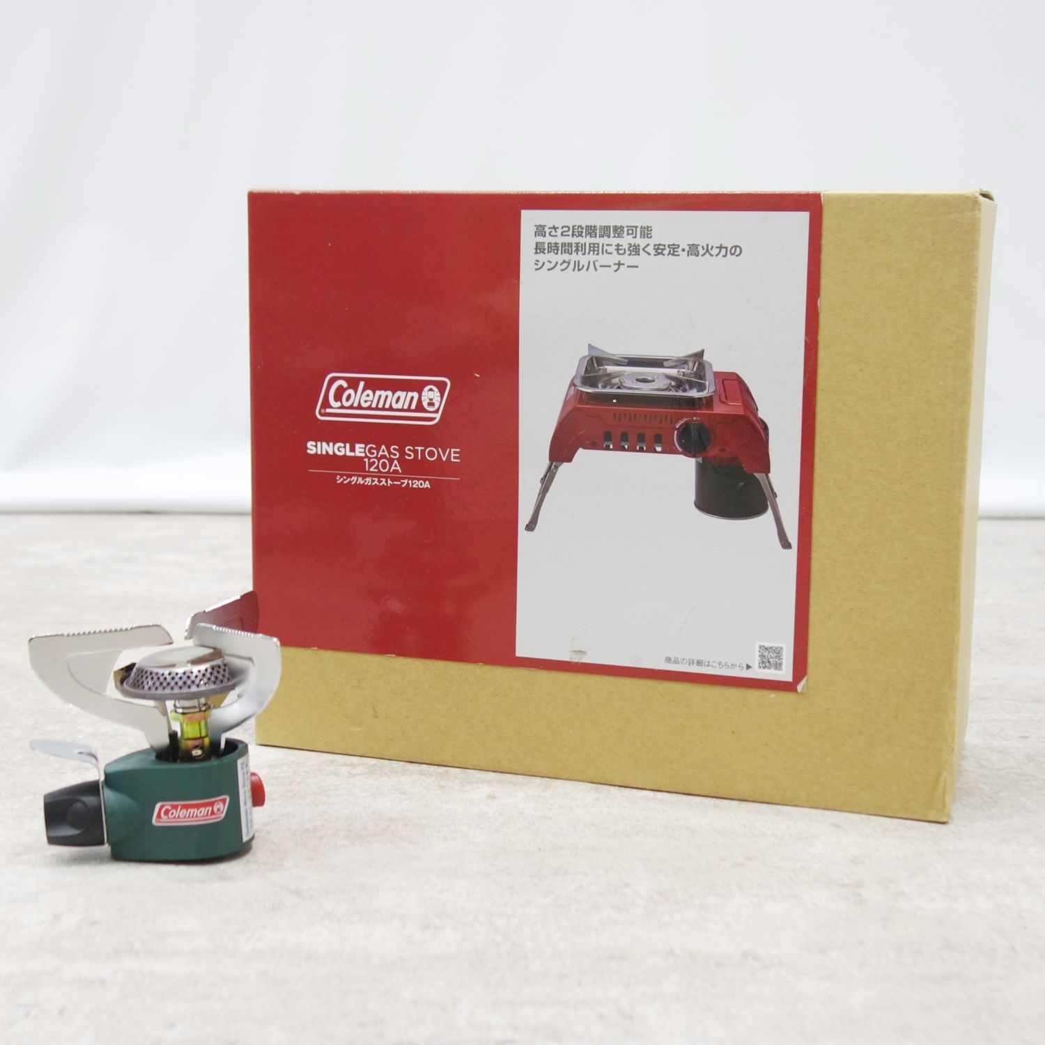 【美品】電話を掛けるマン Coleman シングルガスストーブ120A アウトランダーマイクロストーブPZ 仕掛ける 焼却装置 難民キャンプ アウトドア【中古】