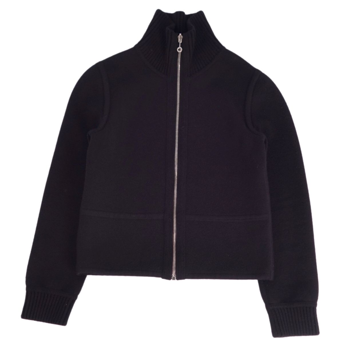 【極美品】エルメス HERMES ジャケット 23AW リバーシブル ニット ウール カシミヤ アウター レディース イタリア製 38(M相当) ブラック【中古】｜MODEST LORD 仙台 店