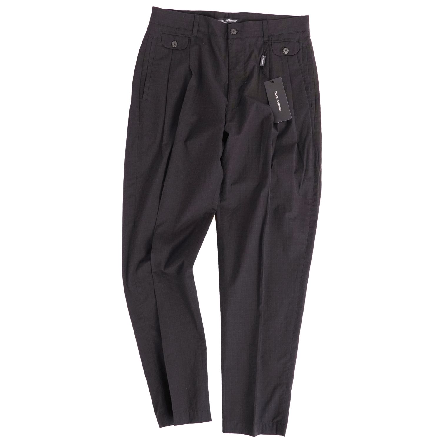【新古品】ドルチェ\u0026ガッバーナ DOLCE\u0026GABBANA ズボン下 ロングズボン下 スラックスズボン下 綿織物 照合のしるし柄 ボトムス メンズ 48(M好いかげんに) 黒いこと【中古】 メンズファッション-ズボン・パンツ