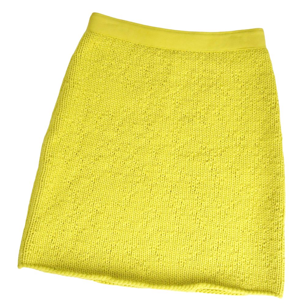 【美品】ボッテガヴェネタ BOTTEGA VENETA スカート 2020 ダニエルリー期 ニット ウール カシミヤ ボトムス レディース イタリア製 S イエロー【中古】
