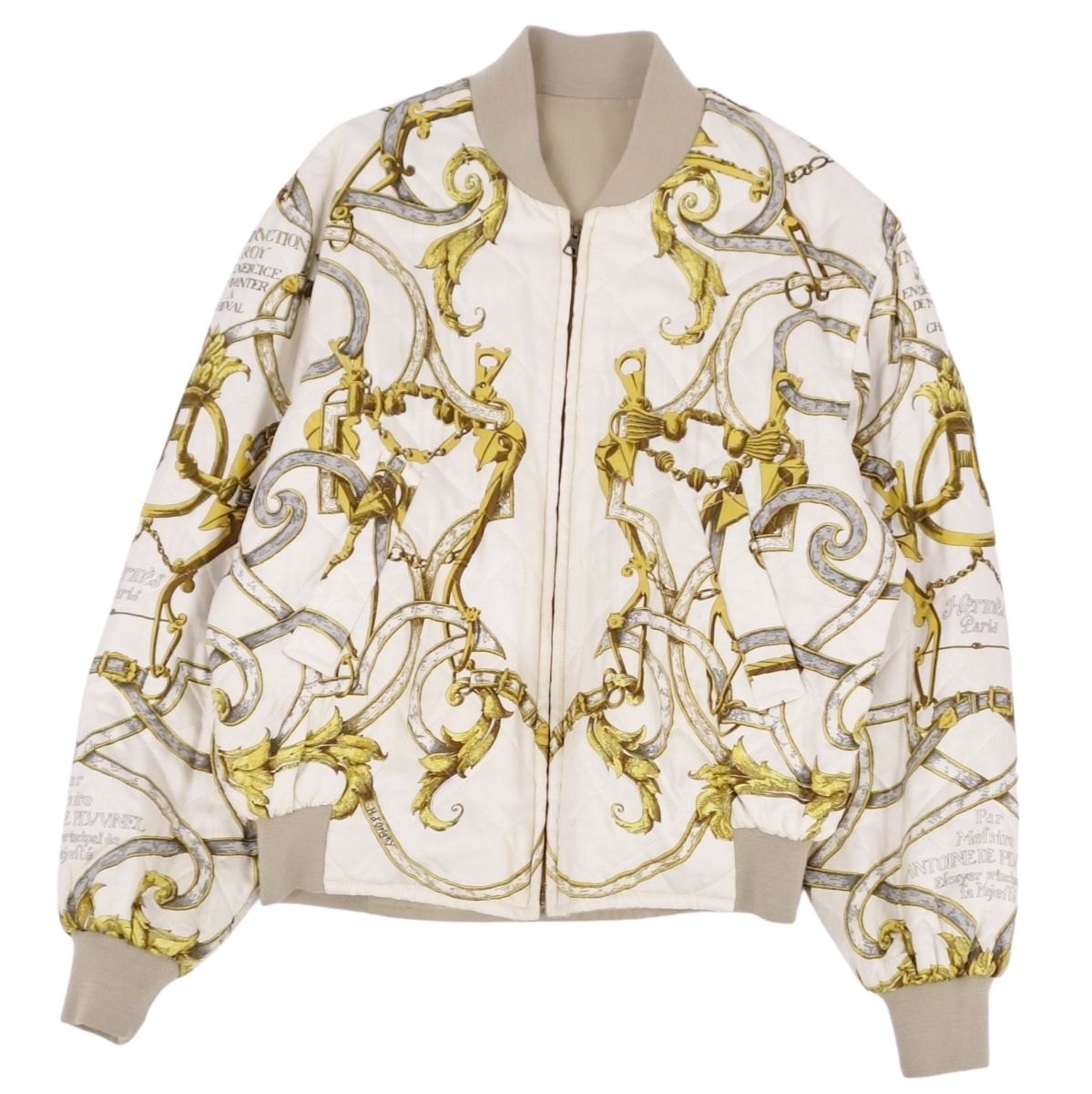 HERMES ノーカラージャケット クリームイエロー 25011310.jpg