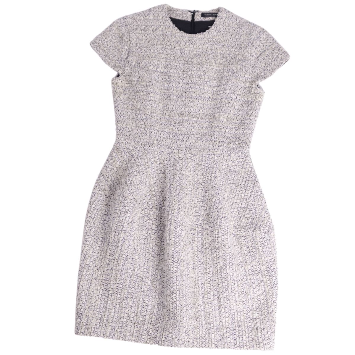 新品☆YOKO CHAN ヨーコチャン☆半袖ツィードワンピー 膝丈38 YOKOCHAN ヨーコチャン ワンピース イエロー 本日入荷♡YOKO CHAN