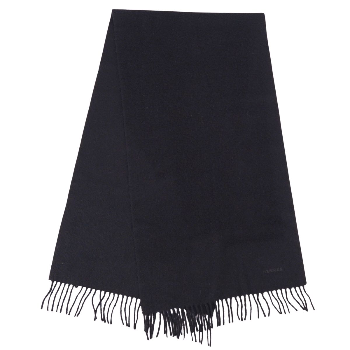 美品 エルメス HERMES フリンジマフラー HERMES(エルメス) フリンジマフラー ブラック｜【公式】カインドオル