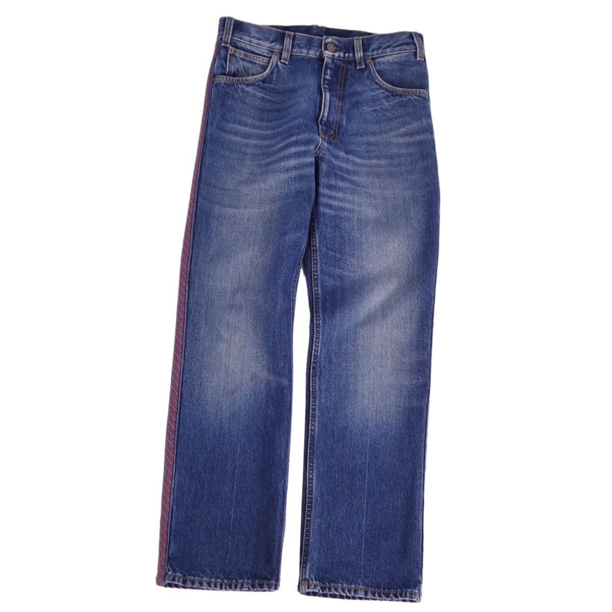 希少　GUCCI グッチ　54 極美品　ホワイト デニム　ストレートパンツ GUCCI - 極 美品 GUCCI グッチ ロゴ 刺繍 コットン チノパンツ