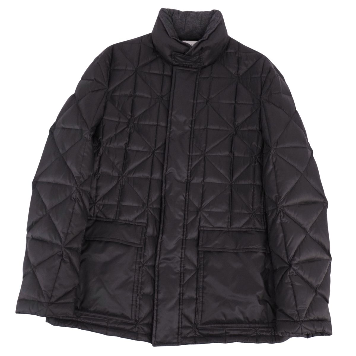 【美品】アルマーニ コレッツォーニ ARMANI COLLEZIONI ジャケット ダウンジャケット ジップアップ ナイロン アウター メンズ 50(M相当) ブラック【中古】