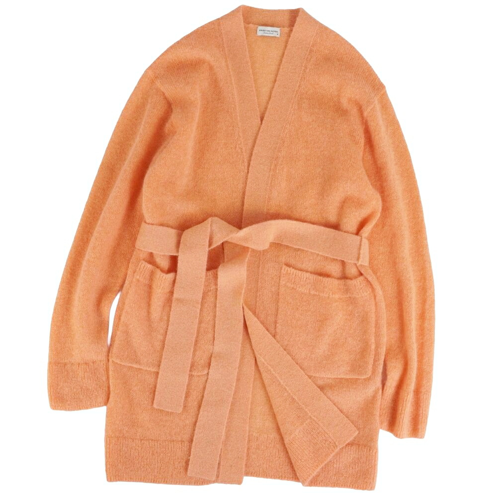 【美品】ドリスヴァンノッテン DRIES VAN NOTEN ジレー 胴締め付き添い人 編み物 モヘヤ アルパカ トップス メンズ XS オレンジ色【中古】