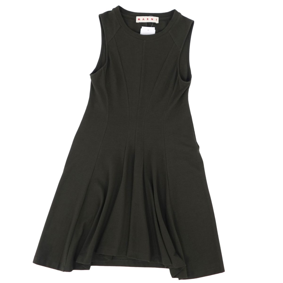 【新古品】マルニ MARNI 衣装 ノースリーブ 綿織物 トップス レディース イタリア製 40(M好いかげんに) カーキ緑であること【中古】