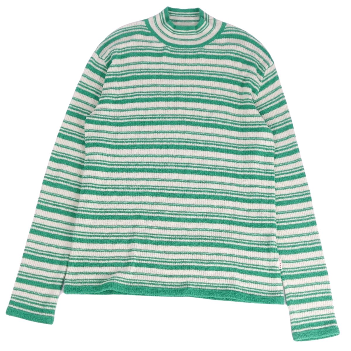【美品】マルニ MARNI 編み物 2022 スウェーター ロング捩り 長袖 間借り人 綿織物 トップス メンズ イタリア製 50 緑であること【中古】