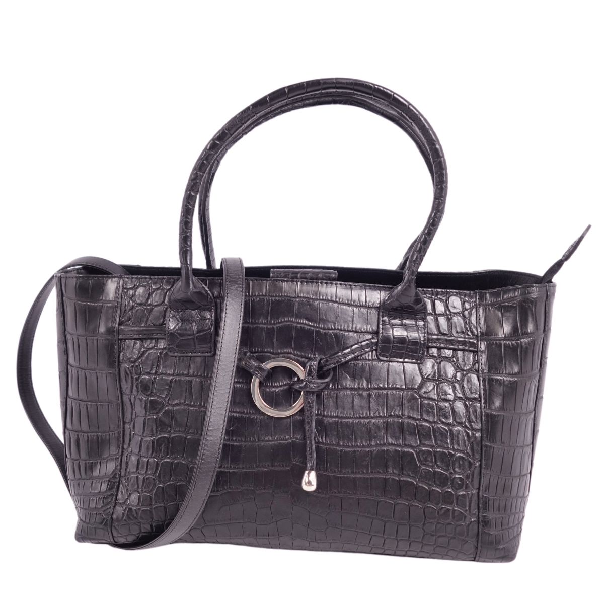 極美品 クロコダイル 本革 バッグ　GENUINE CROCODILE SKIN 極美品 クロコダイル CROCODILE バッグ ハンドバッグ マット