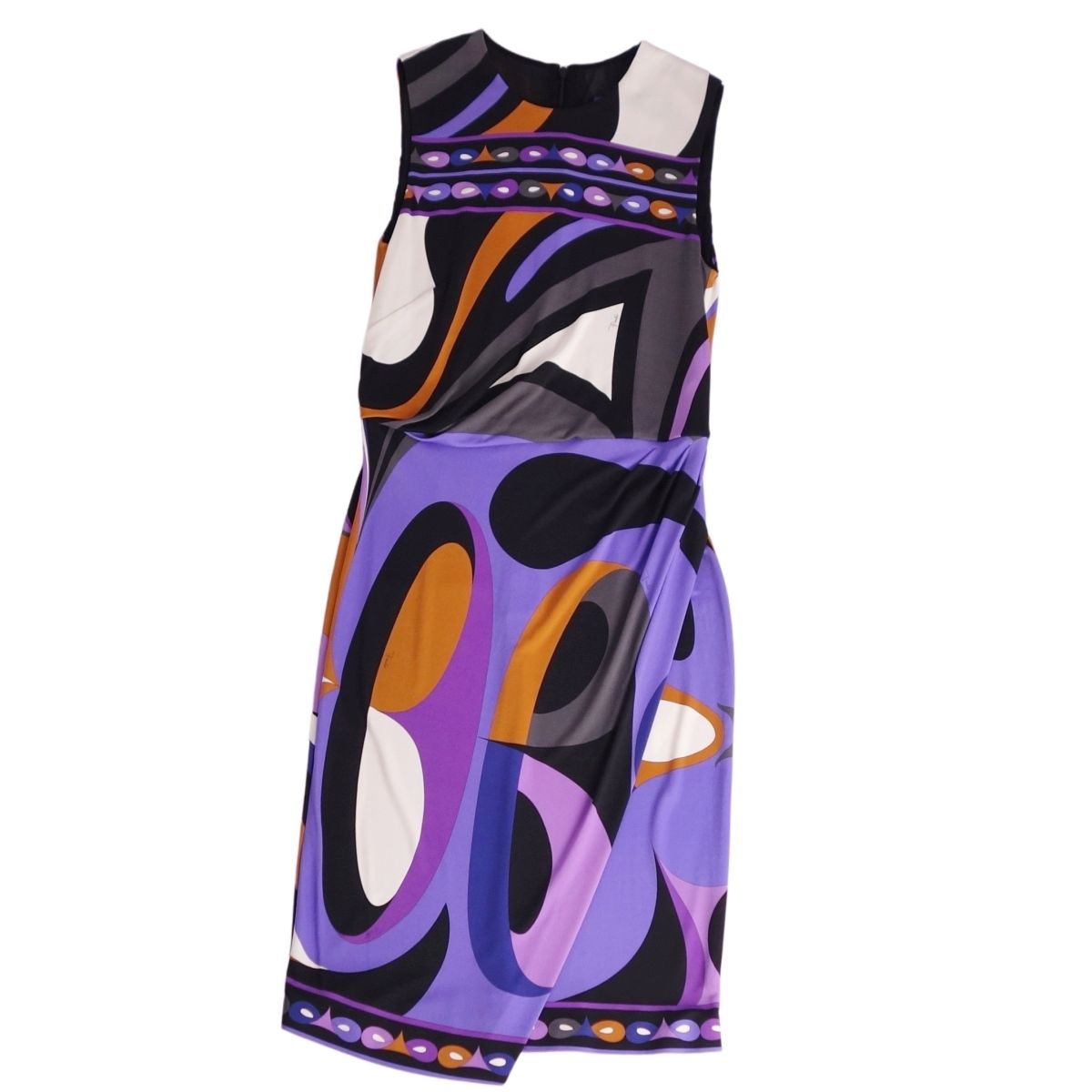 【美品】エミリオプッチ EMILIO PUCCI ワンピース ノースリーブ 総柄 ジャージー トップス レディース 40(M相当) マルチカラー【中古】