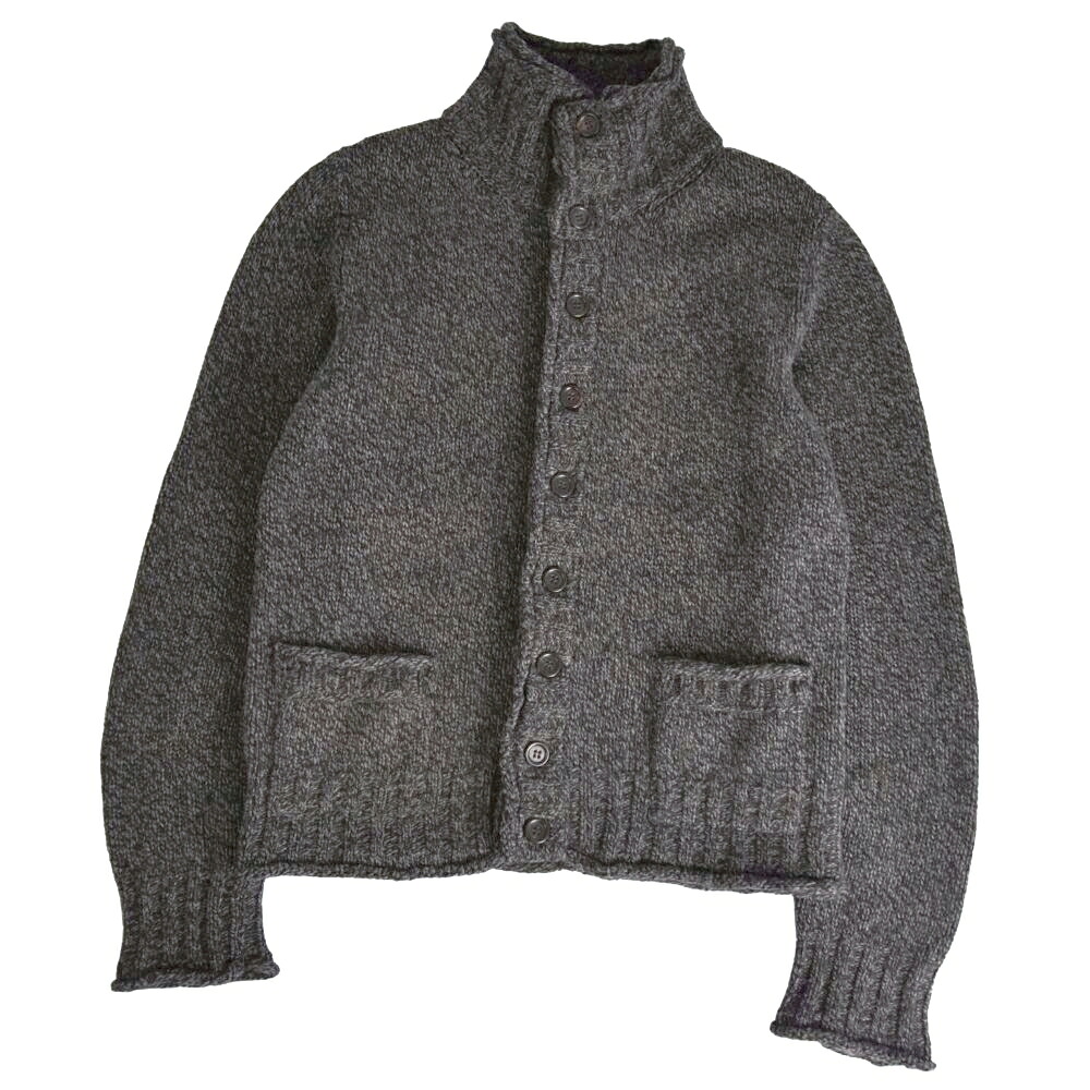 【美品】ドルチェ&ガッバーナ DOLCE&GABBANA カーディガン ドライバーズニット ウール トップス メンズ イタリア製 46 ブラック/グレー【中古】