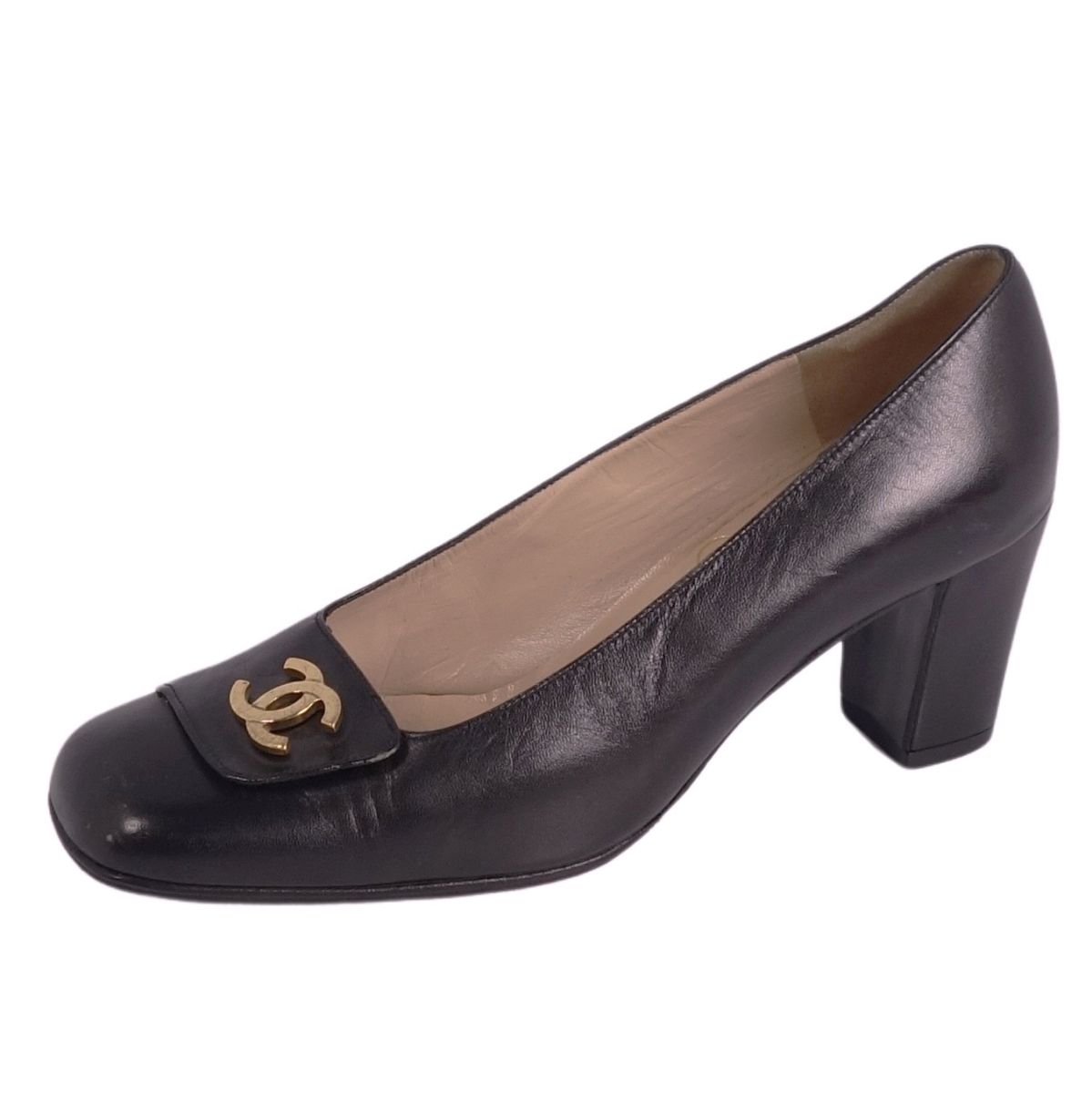 楽天市場】CHANEL シャネル マトラッセ ジップ パンプス チャンキー