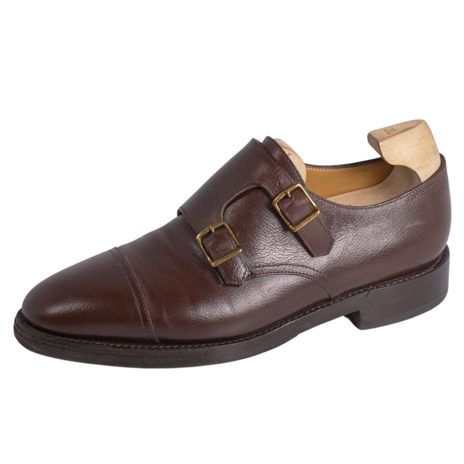 【美品】ジョンロブ JOHN LOBB レザーシューズ WILLIAM ウィリアム ダブルモンクストラップシューズ ビジネスシューズ 革靴 メンズ 6E(24.5cm相当) ブラウン【中古】