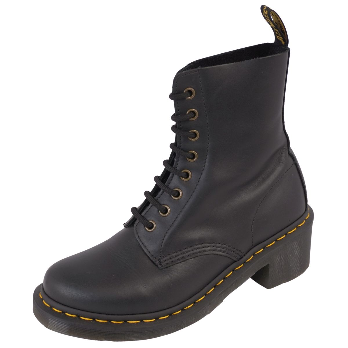 【美品】ドクターマーチン Dr.Martens ブーツ CLEMENCY クレメンシー 8ホール ショートブーツ ヒール シューズ 靴 レディース UK6(25cm相当) ブラック【中古】