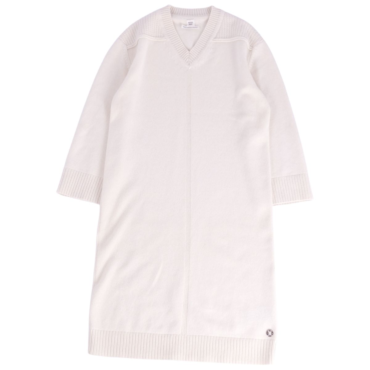 エルメス　ホワイトワンピース エルメス 2024 S/S シャツドレス ワンピース ホワイト #34 タグ
