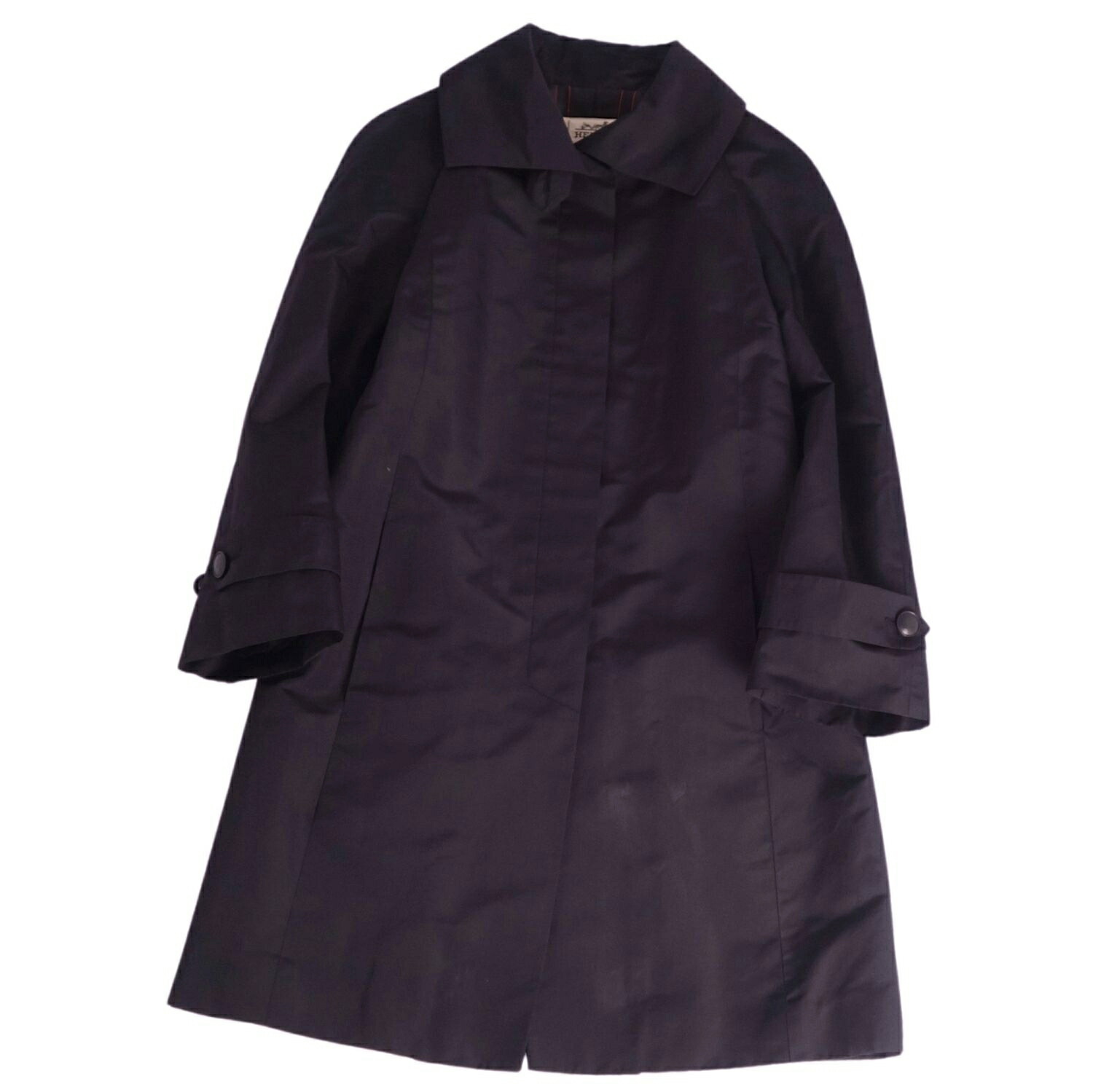 HERMES ネイビー　ステンカラーコート　オールドエルメス HERMES ネイビー ステンカラーコート オールドエルメス HERMES