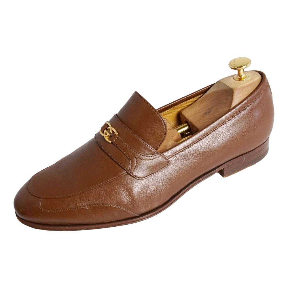 【美品】グッチ GUCCI ローファー モカシン ビジネスシューズ 革靴 メンズ イタリア製 7.5(26.5cm相当) ブラウン【中古】｜MODEST LORD 仙台 店 24,610円