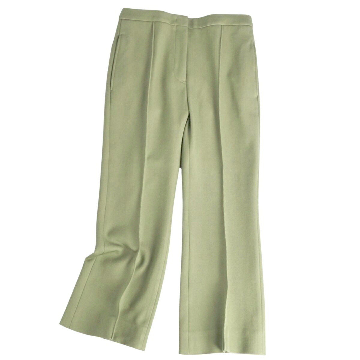 【美品】ジルサンダー JIL SANDER パンツ 2022 ロングパンツ ナイロン ウール ギャバジン ボトムス レディース イタリア製 32 グリーン【中古】