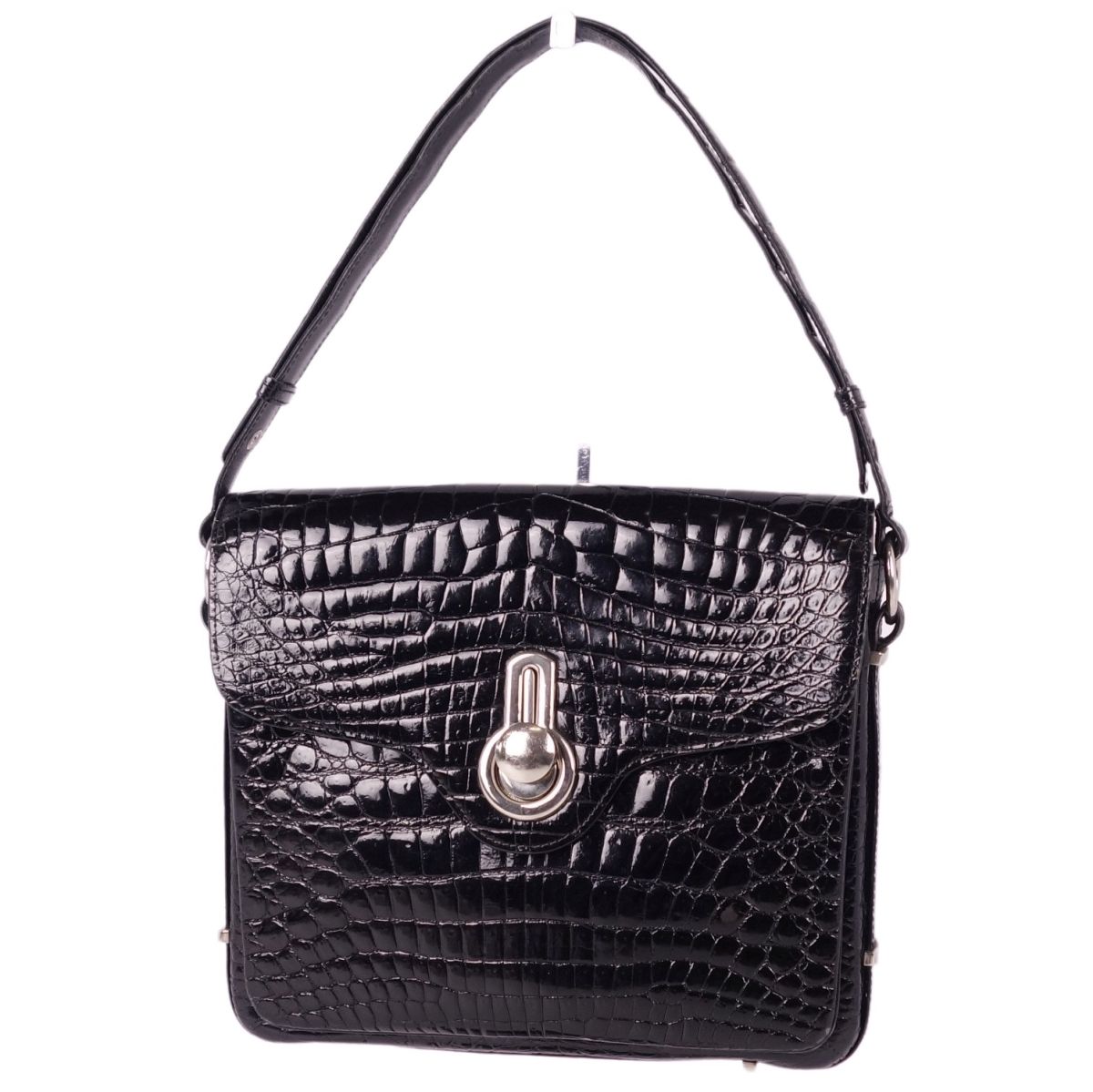 イタリア製Crocodile✨️クロコダイル　ハンドバッグ　クロシェットカデナ 1円 GENUINE CROCODILE OSTRICH クロコダイル オーストリッチ