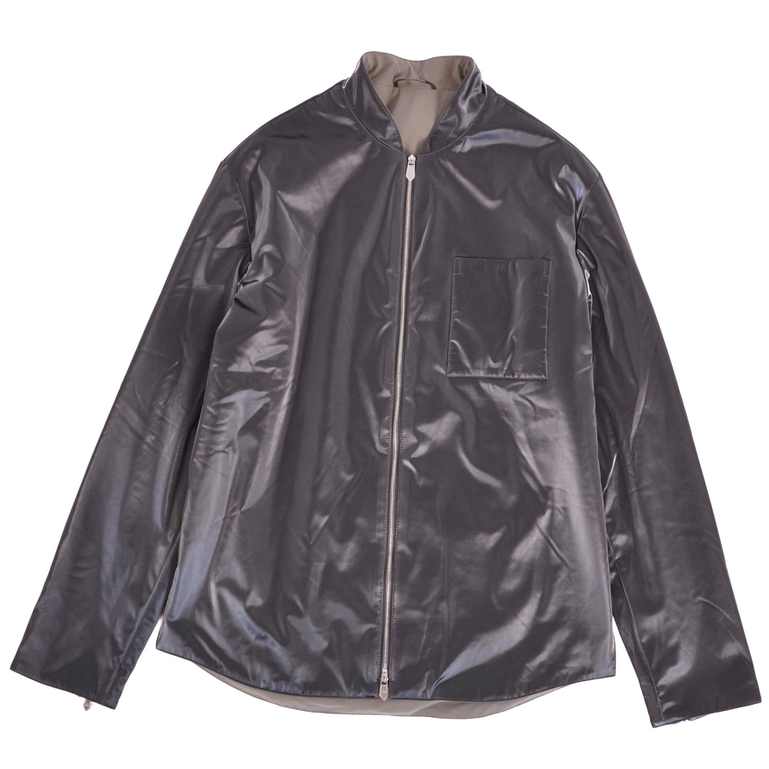 【新品同様】エルメス HERMES 20AW ジャケット スタンドカラー ジップアップ 中綿入り コーティング 無地 アウター メンズ 44(XS相当) ブラック【中古】|MODEST LORD 仙台 店