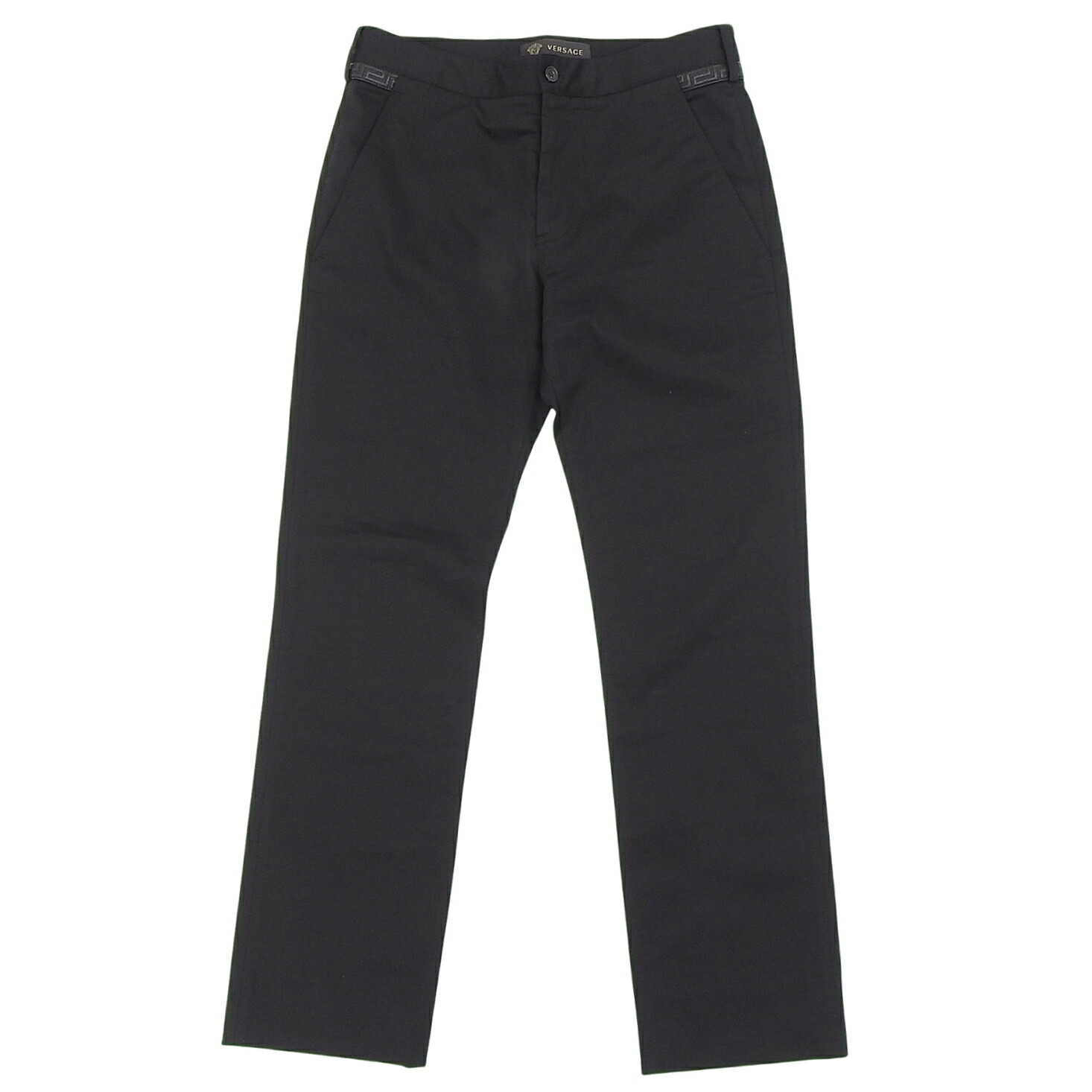 【美品】ヴェルサーチ VERSACE パンツ ロングパンツ コットンギャバジン グレカ柄 ボトムス イタリア製 メンズ 46(S相当) ブラック【中古】｜MODEST LORD 仙台 店