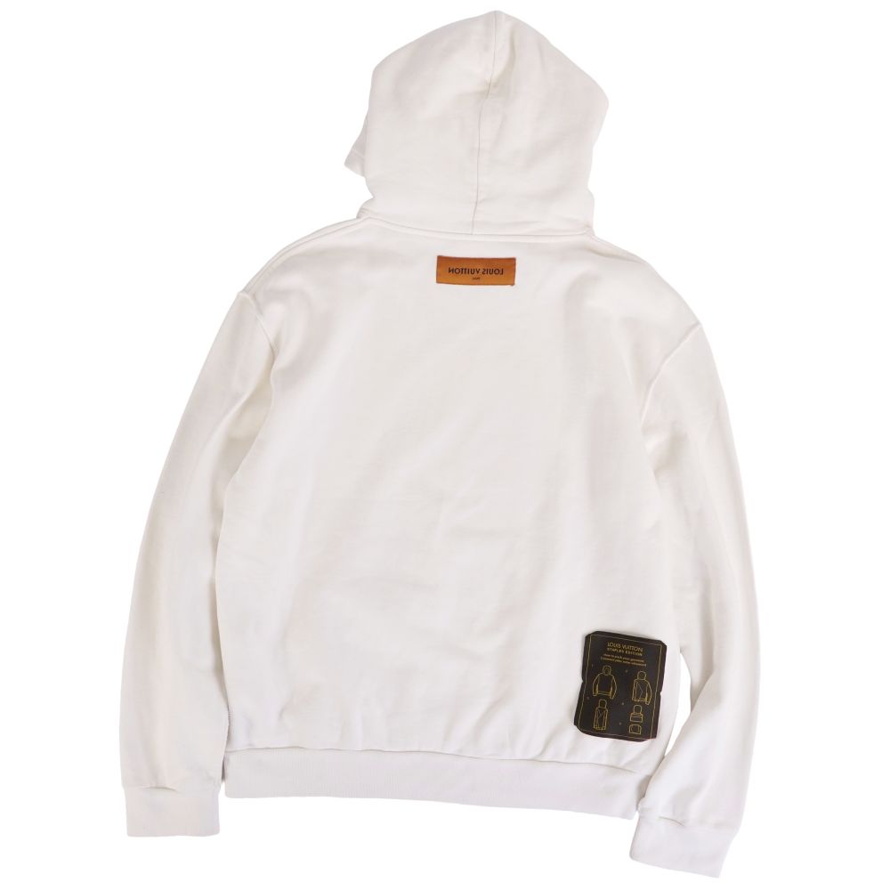 【美品】ルイヴィトン LOUIS VUITTON パーカー 2021 フーディー スウェット インサイドアウト コットン トップス メンズ イタリア製 L ホワイト【中古】