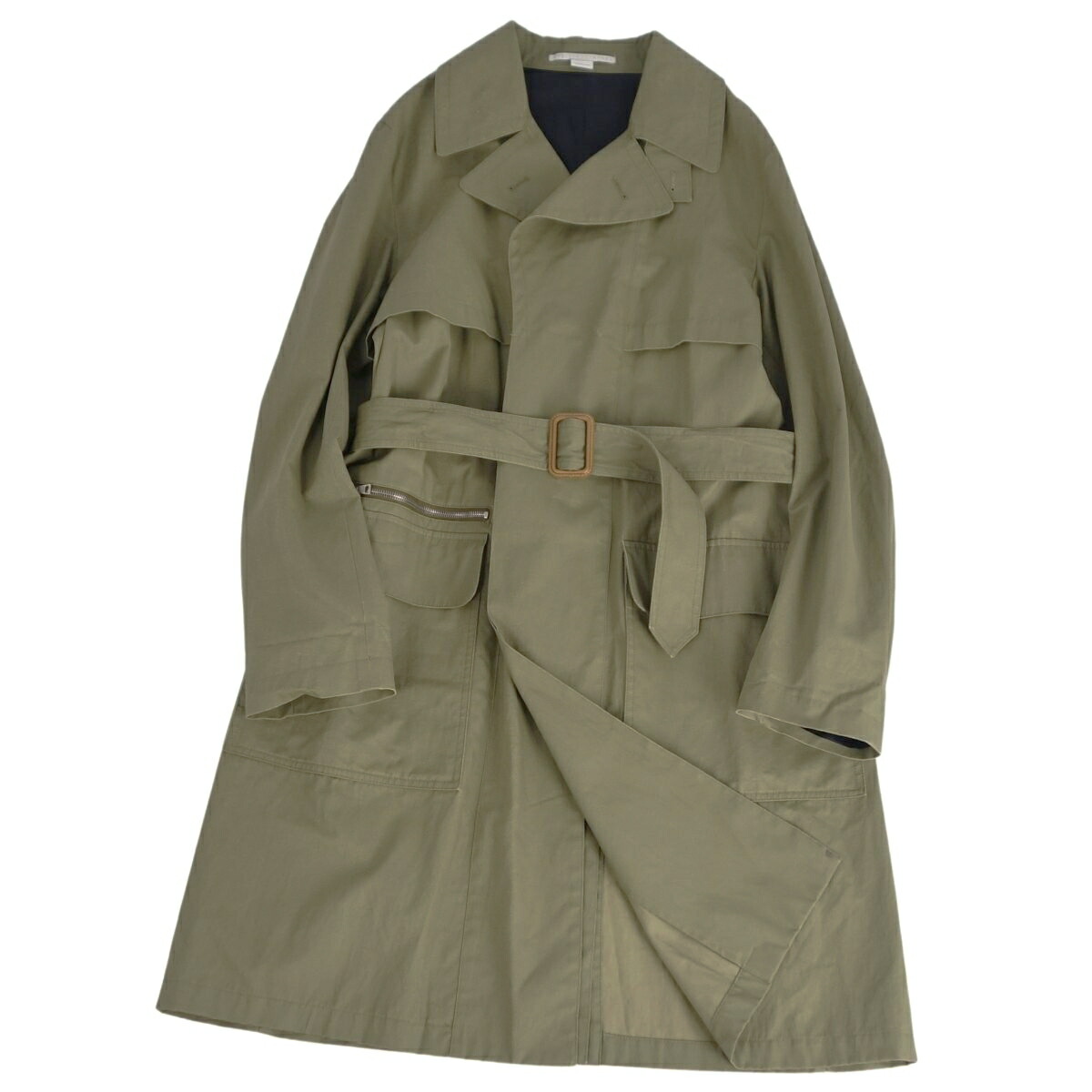 【美品】ステラマッカートニー STELLA McCARTNEY コート トレンチコート コットン リネン アウター メンズ イタリア製 46(S相当) カーキグリーン【中古】|MODEST LORD 仙台 店