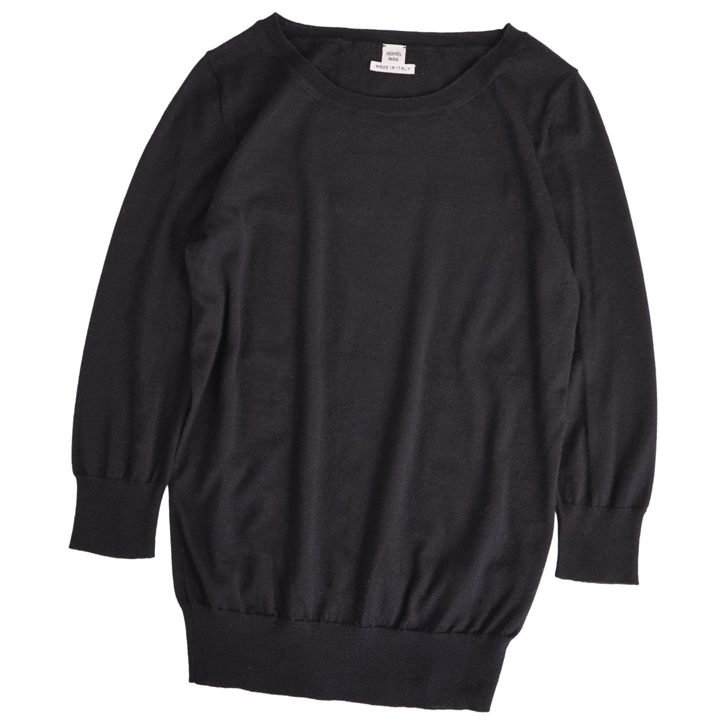 エルメス モックネックジップニット カシミアウール ブラック サイズ34