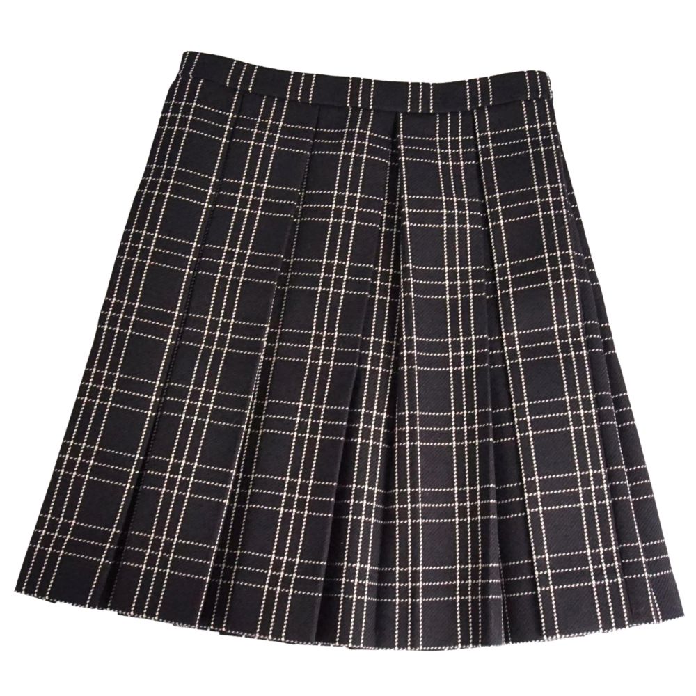 【美品】クリスチャンディオール Christian Dior スカート 2018 チェック ウール ボトムス レディース フランス製 40(L相当) ブラック【中古】