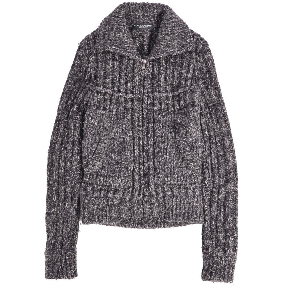 【美品】ドルチェ&ガッバーナ DOLCE&GABBANA ニット ドライバーズニット カーディガン ジップアップ ウール アルパカ トップス メンズ イタリア製 44(S相当) グレー【中古】｜MODEST LORD 仙台 店