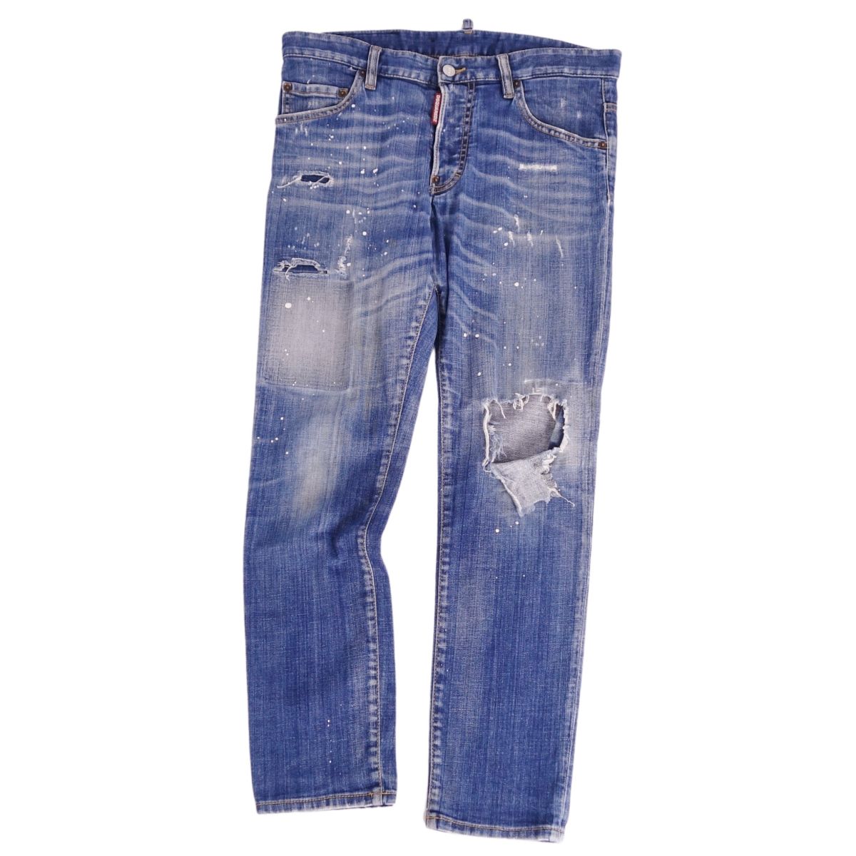 【美品】ディースクエアード DSQUARED2 パンツ デニムパンツ ダメージ加工 ウォッシュ加工 コットン ボトムス メンズ 46 インディゴブルー【中古】 8,688円