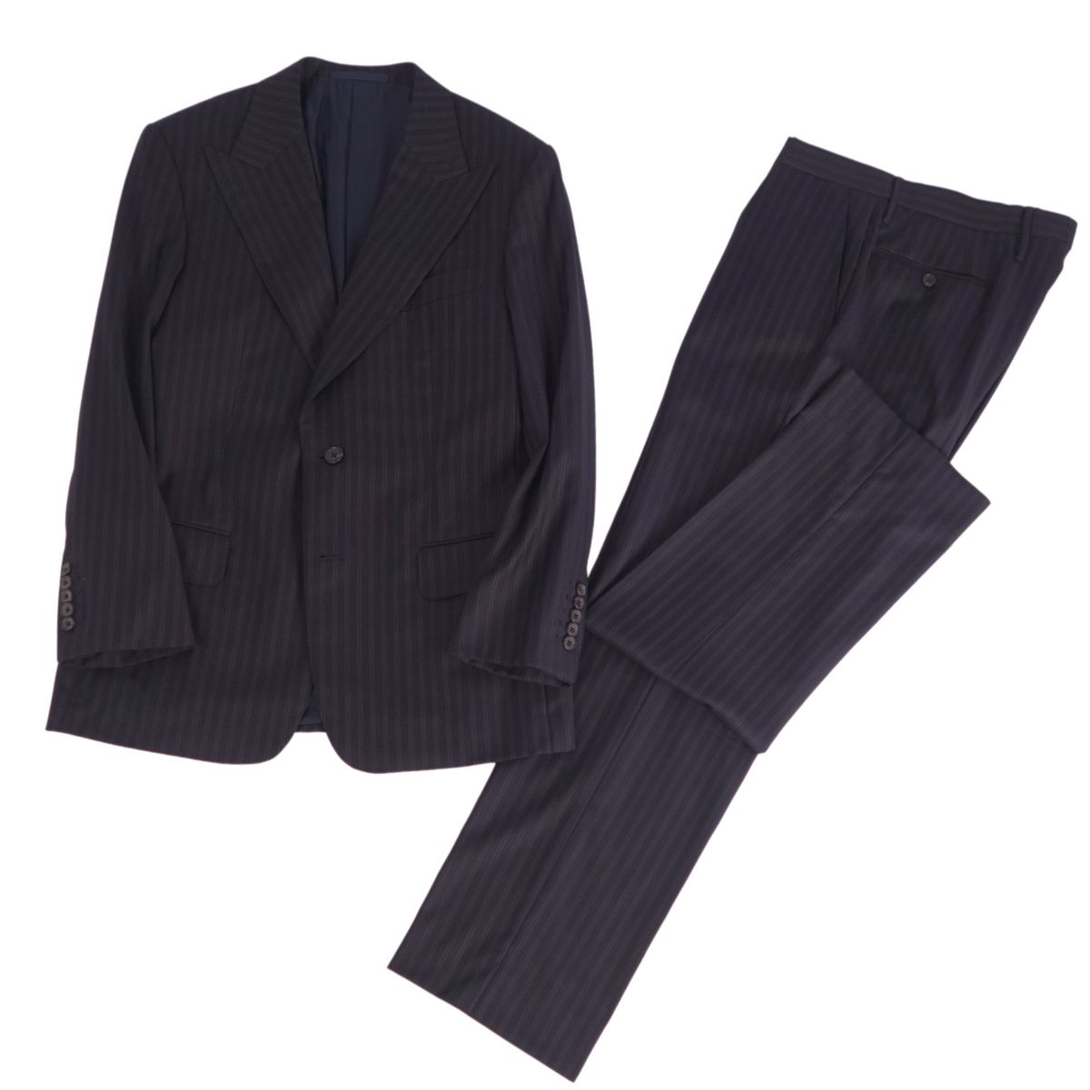 近年モデル 裏地総柄 GUCCI グッチ スーツ セットアップ ブラック 50 中古・古着通販】GUCCI (グッチ) GG柄セットアップスーツ